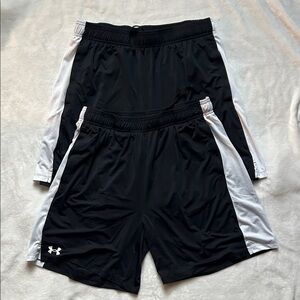 Under Armour Men's Black and White Sports Shorts-2Pairs